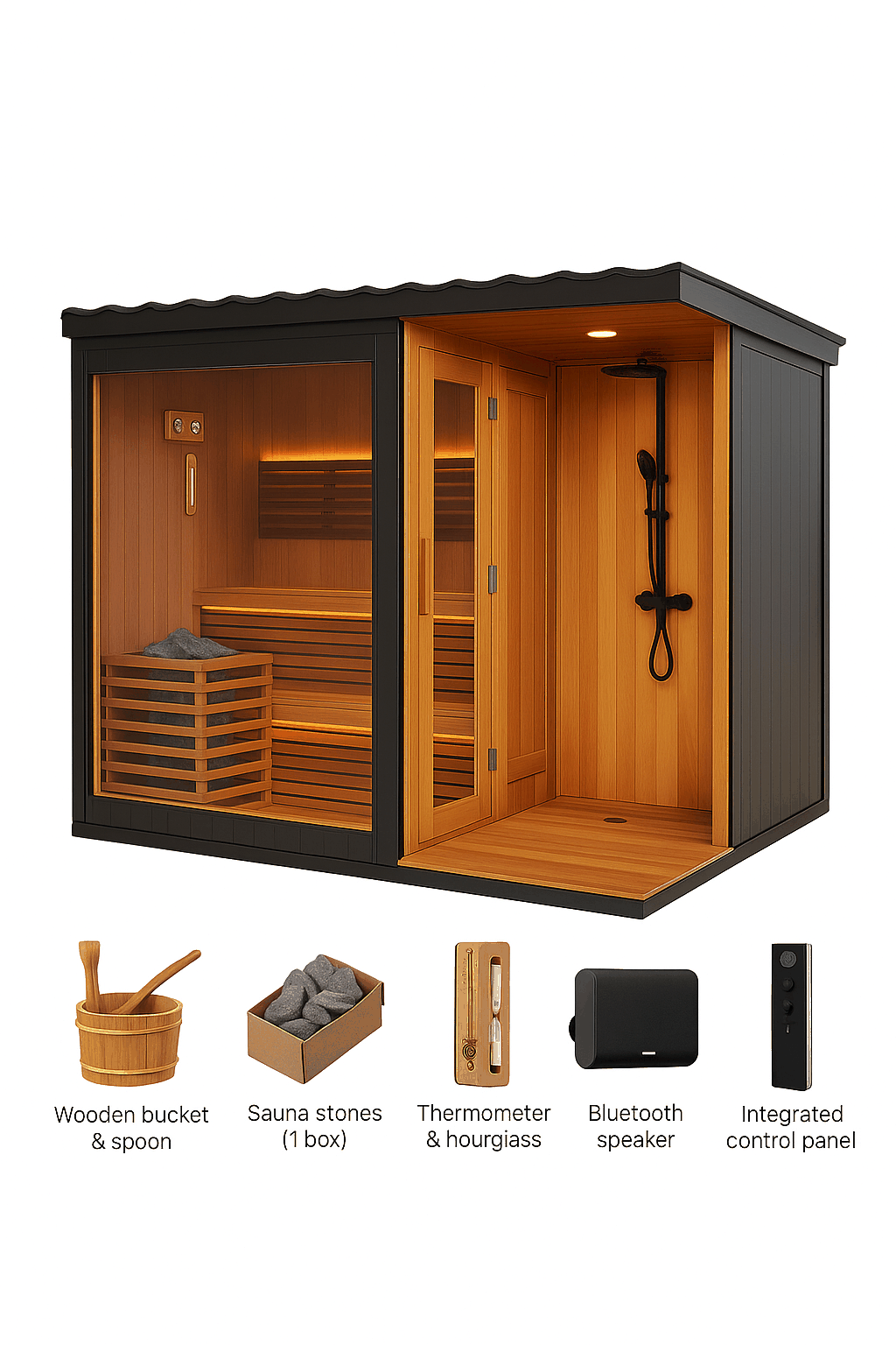 Ultimate Outdoor Sauna With Integrated Shower