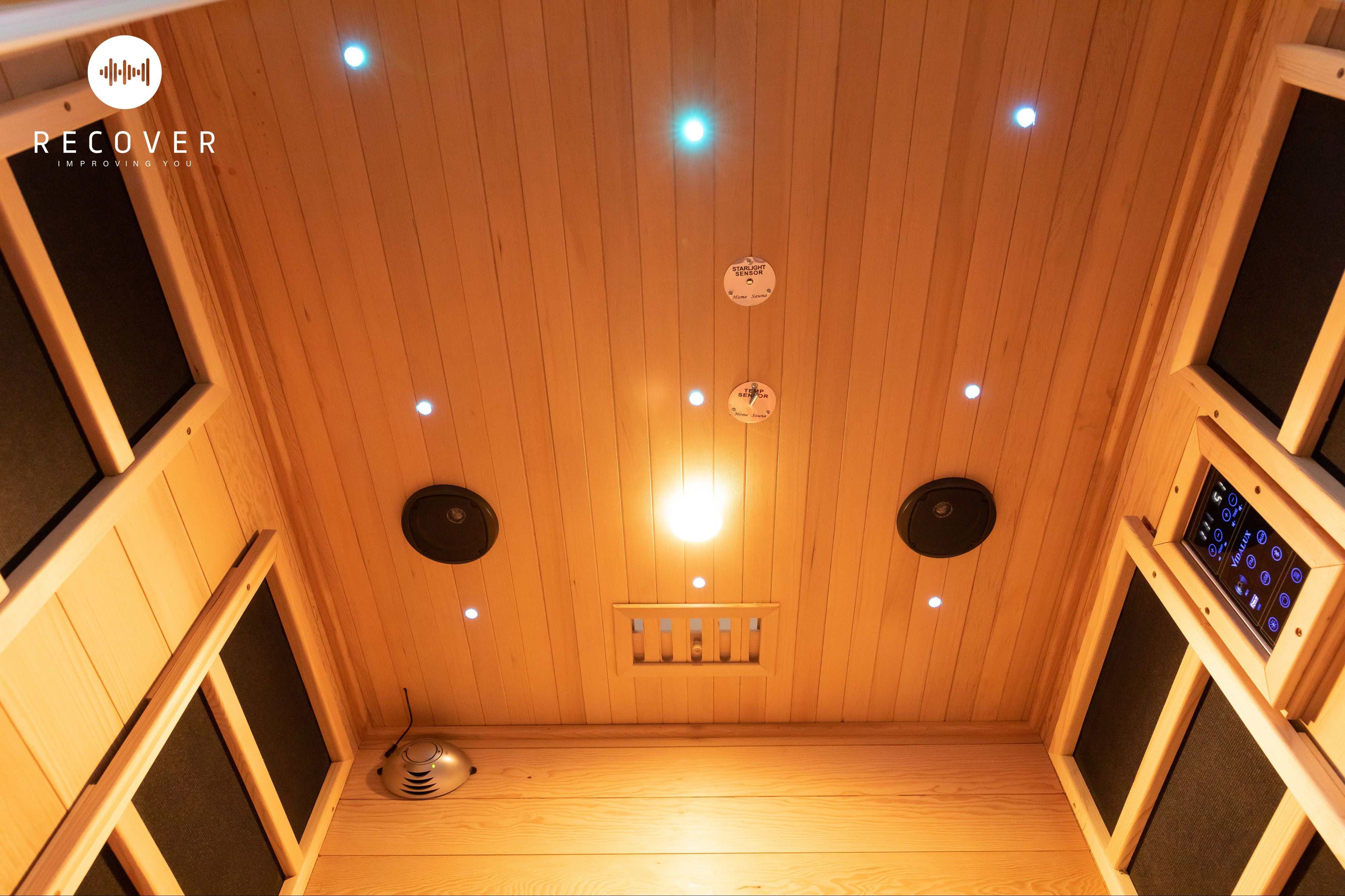 Indoor Hybrid Sauna – Full Spectrum Infrared & 6kW Traditional Stove