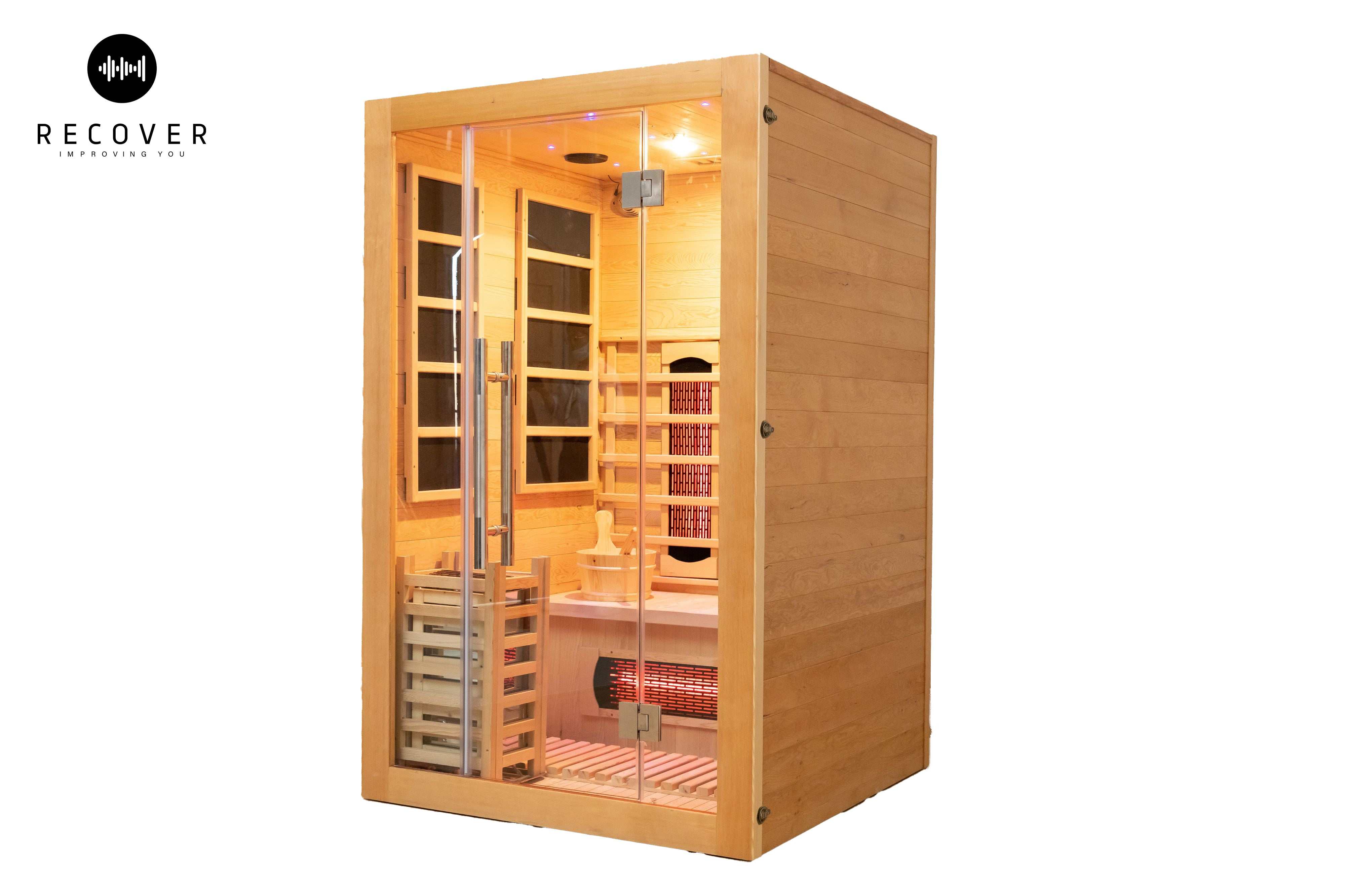 Indoor Hybrid Sauna – Full Spectrum Infrared & 6kW Traditional Stove