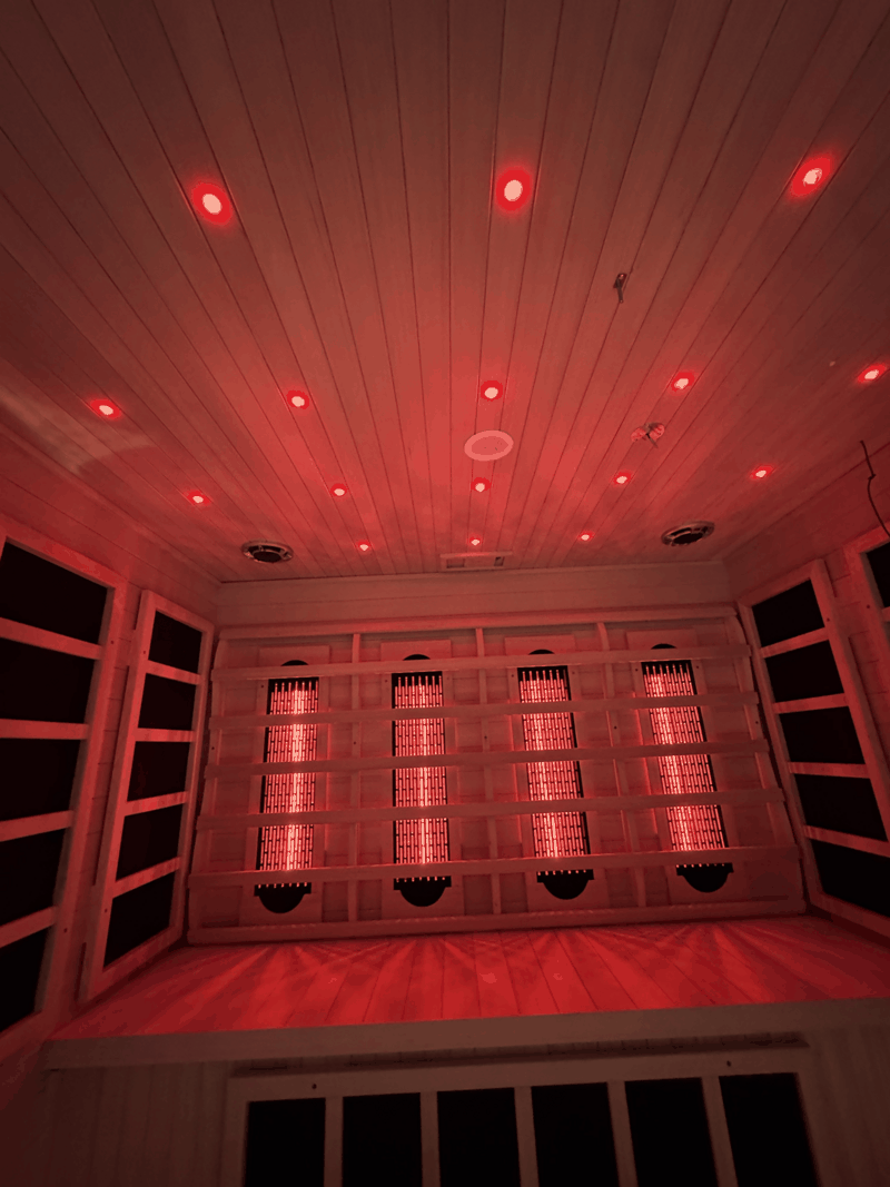 Indoor Hybrid Sauna – Full Spectrum Infrared & 6kW Traditional Stove