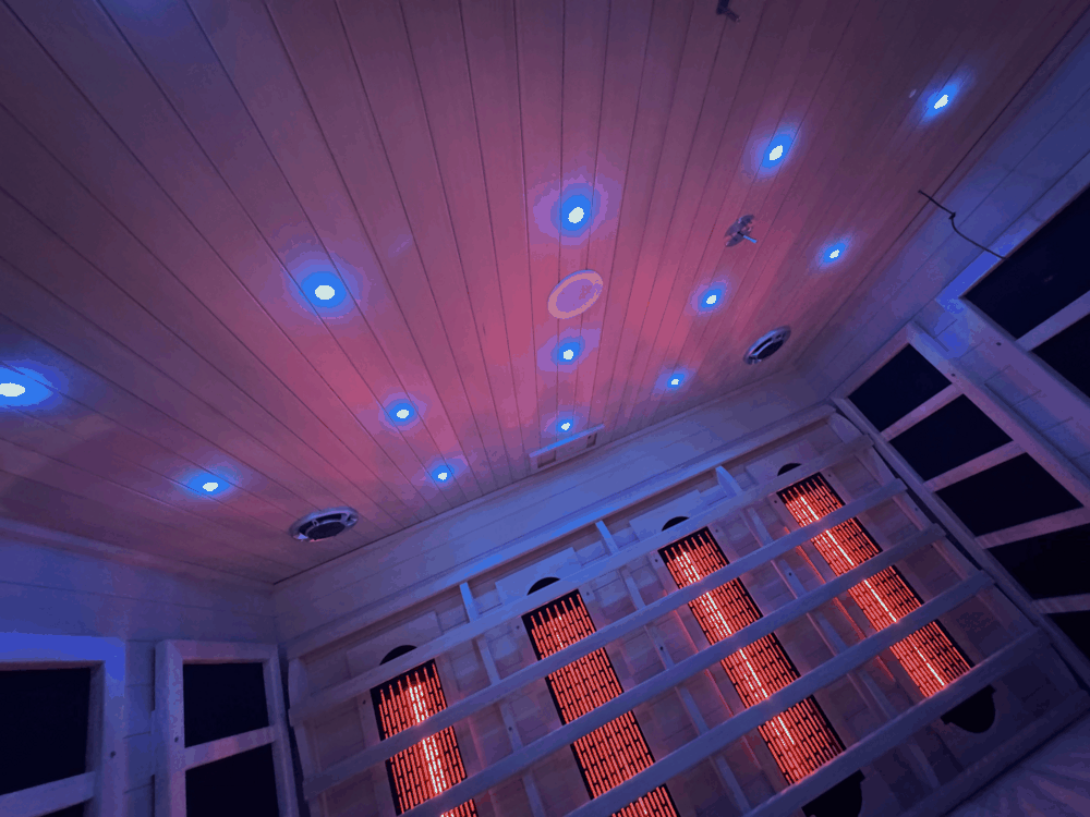 Indoor Hybrid Sauna – Full Spectrum Infrared & 6kW Traditional Stove