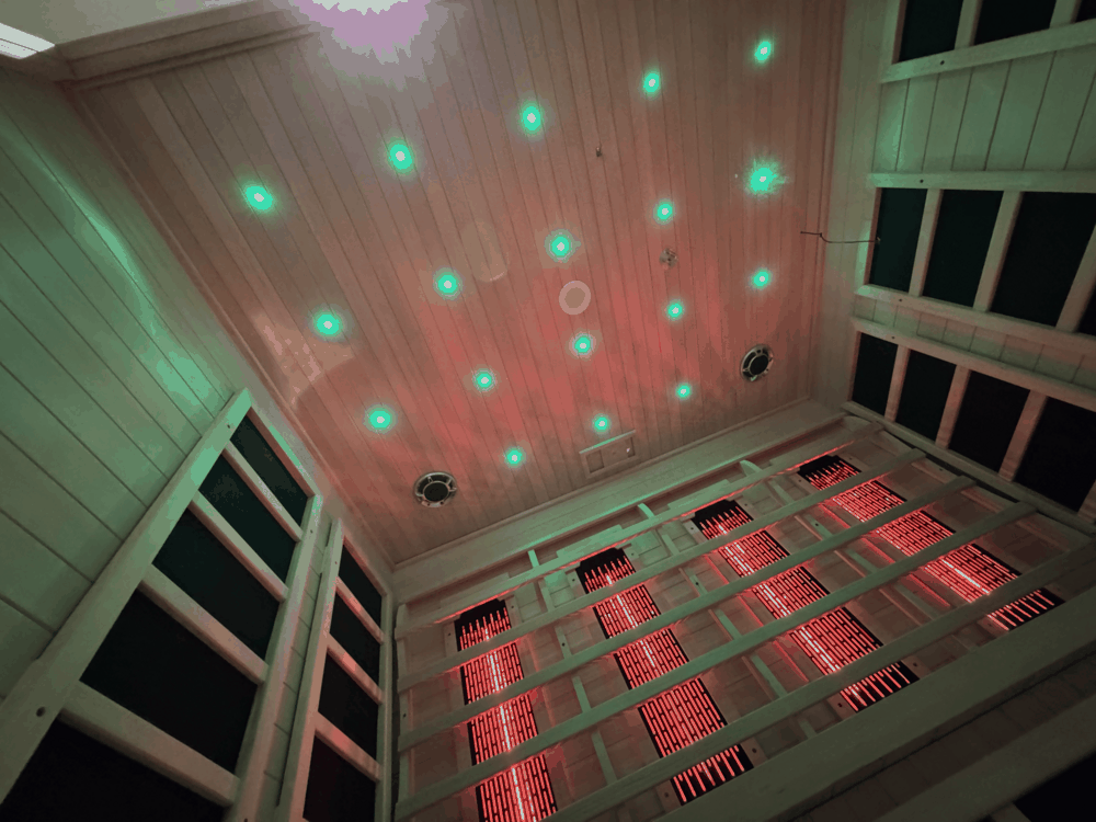 Indoor Hybrid Sauna – Full Spectrum Infrared & 6kW Traditional Stove