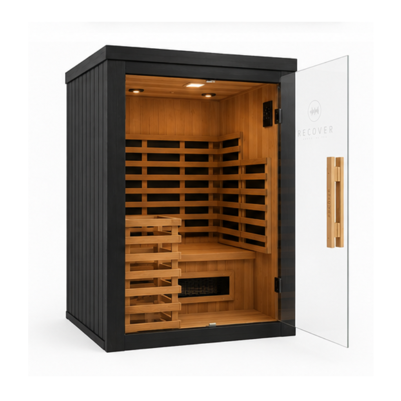 OutdoorFull-Spectrum Infrared Sauna open glass gate