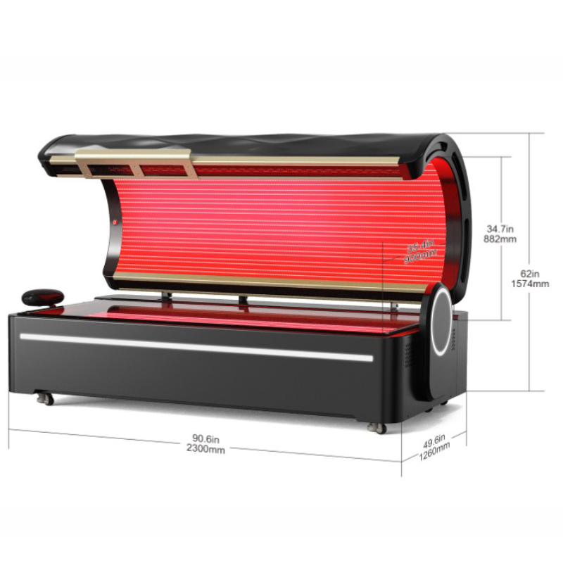 LUX Red Light Therapy Bed with dimensions