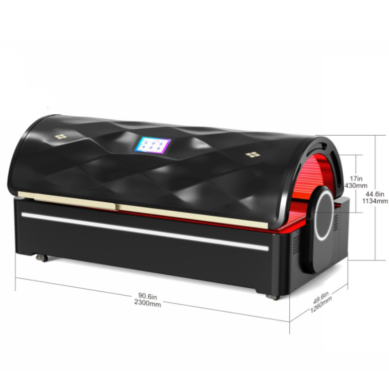 LUX Red Light Therapy Bed with outer dimensions