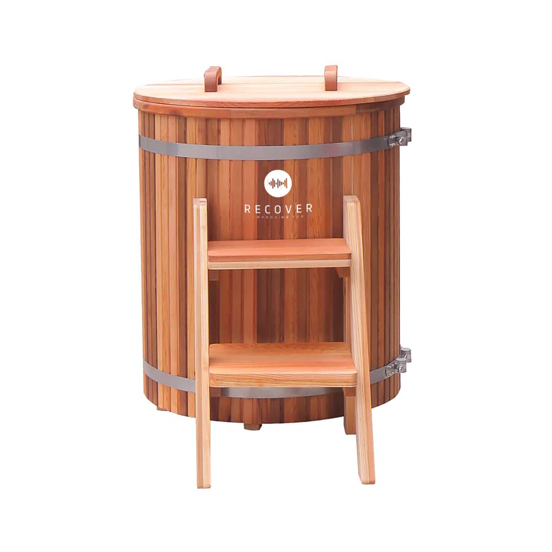 red cedar wood barrel ice bath