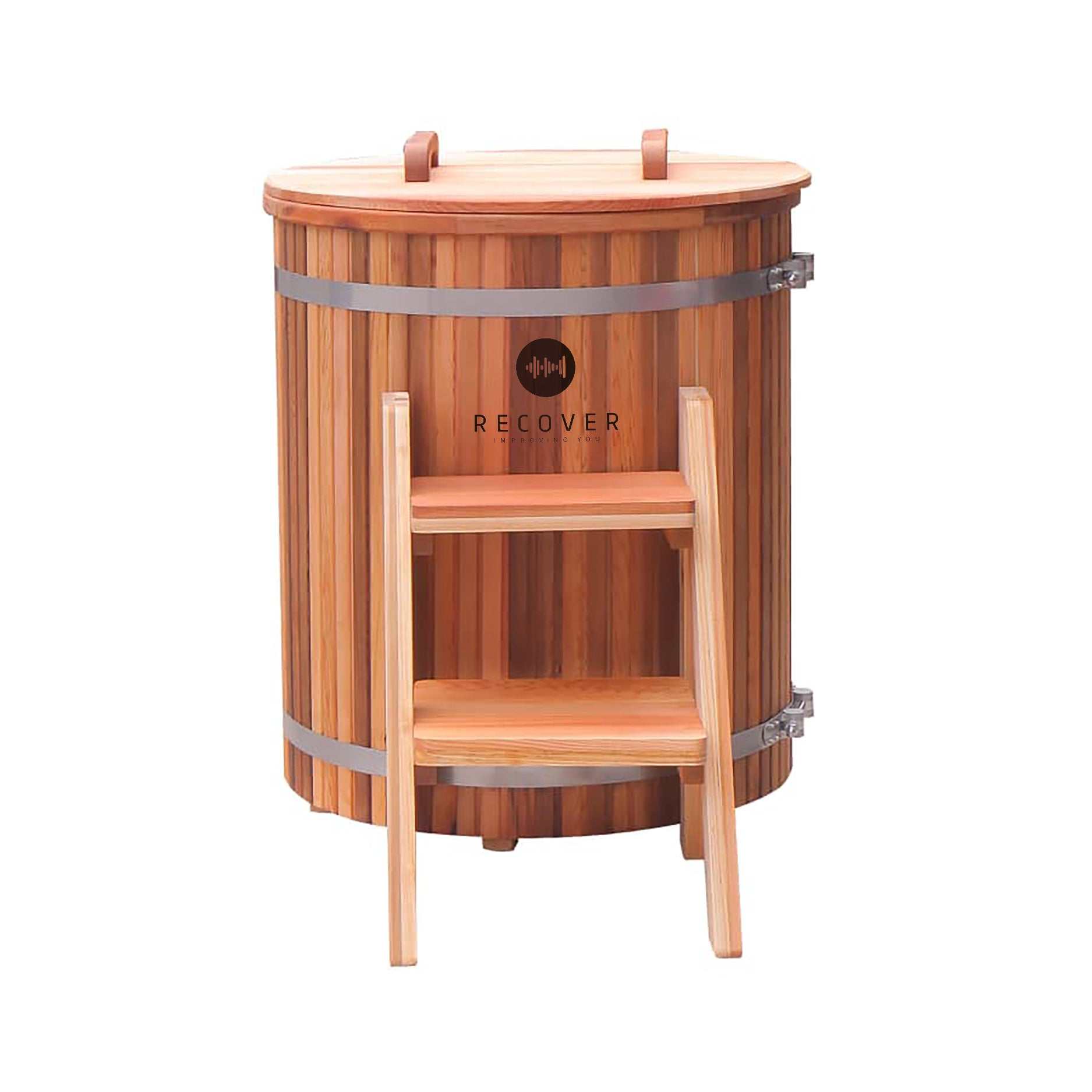 red cedar wood barrel ice bath