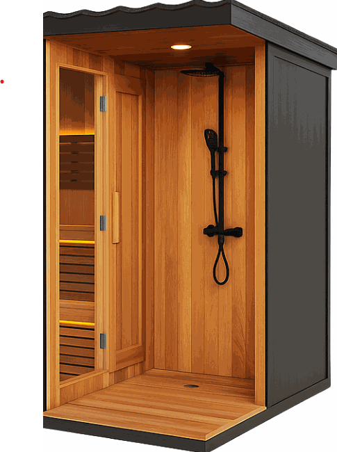 Ultimate Outdoor Sauna With Integrated Shower