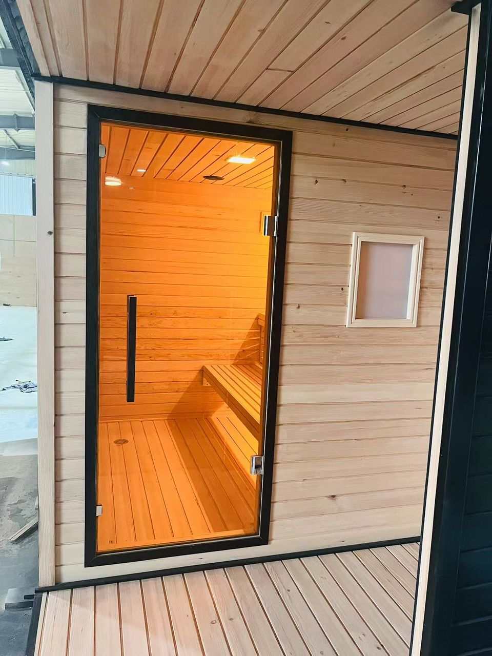 Ultimate Outdoor Sauna with integrated Shower