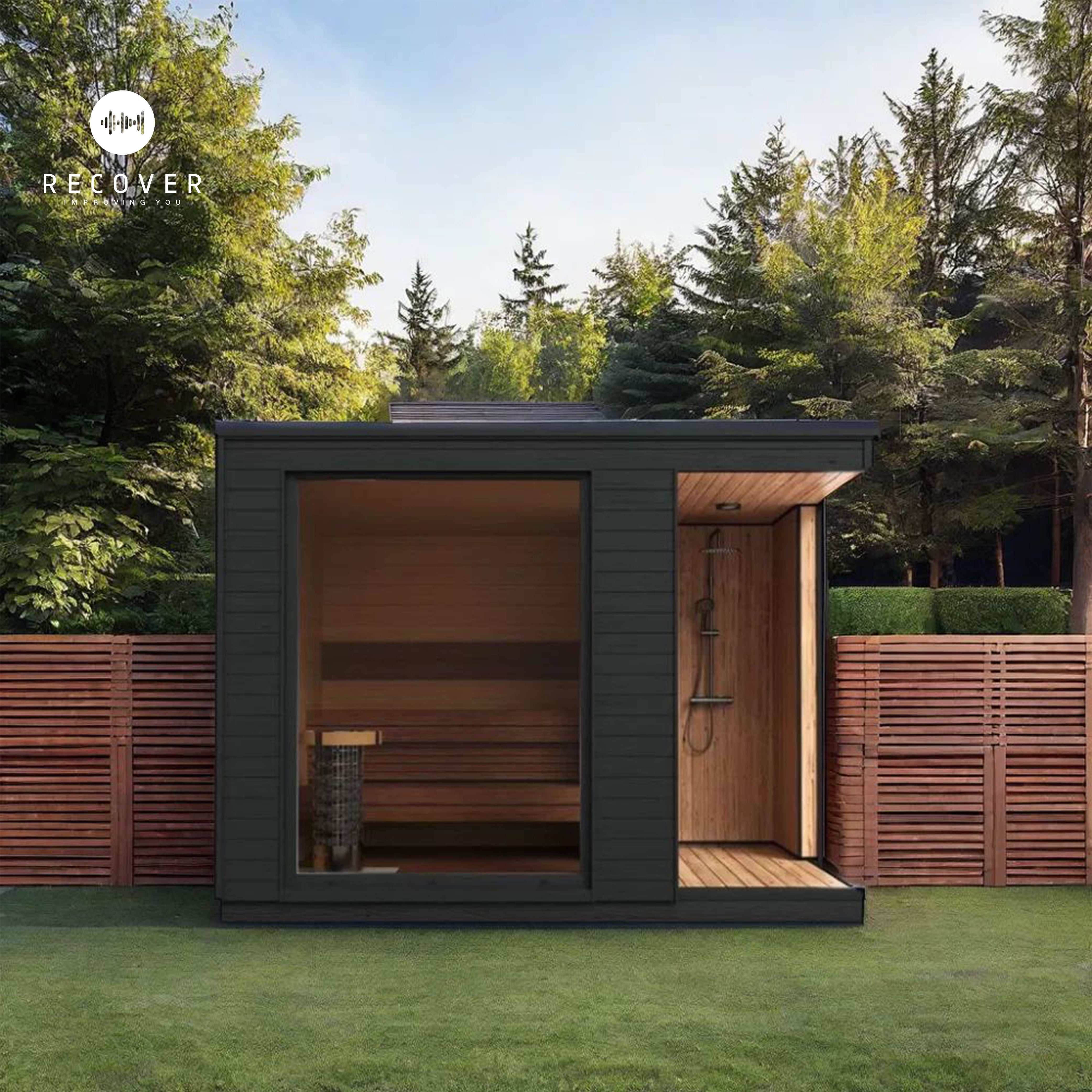 Ultimate Outdoor Sauna with integrated Shower