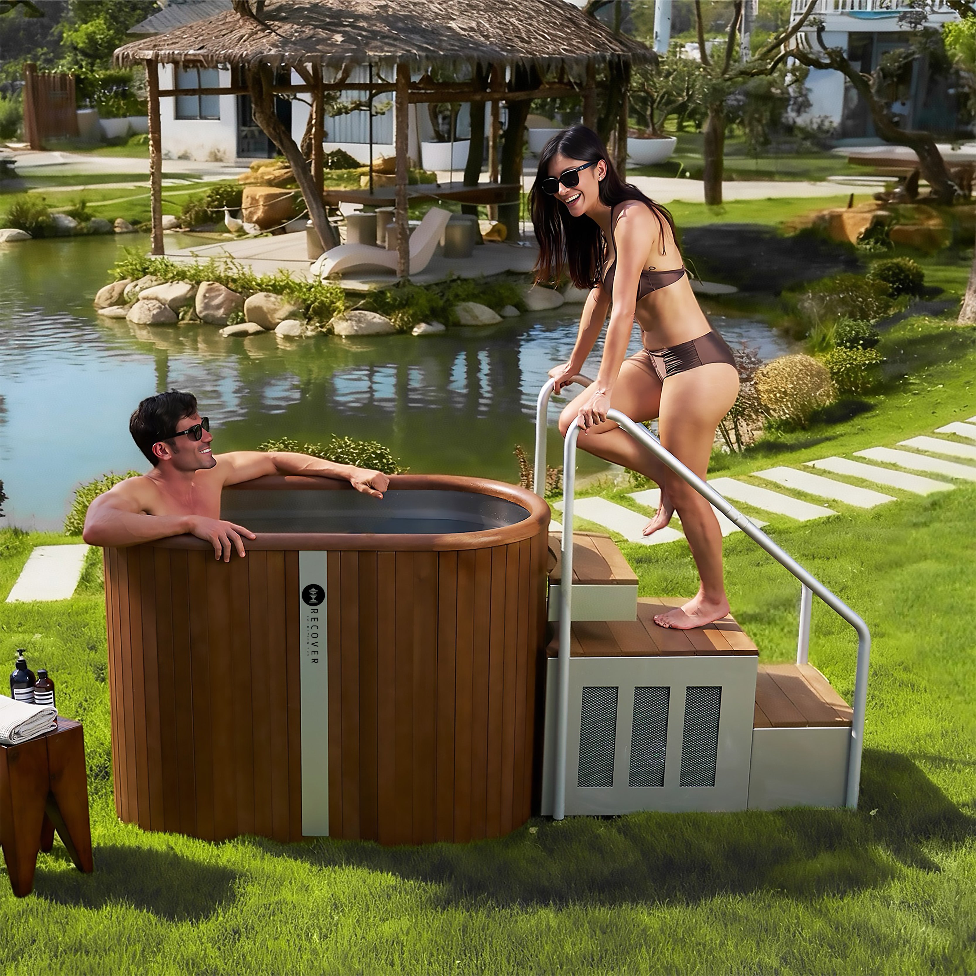 Recover Elevate – Ellipse Ice Bath with Integrated Steps