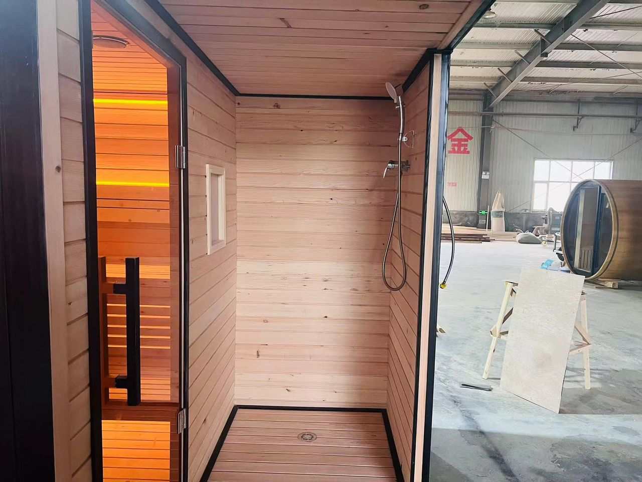 Ultimate Outdoor Sauna with integrated Shower