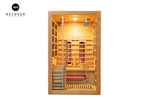 Indoor Hybrid Sauna – Full Spectrum Infrared & 6kW Traditional Stove