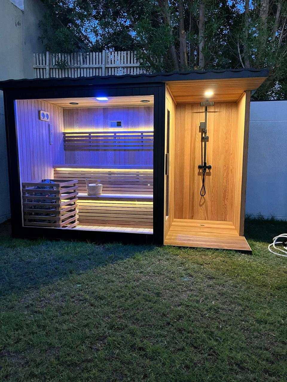 Ultimate Outdoor Sauna With Integrated Shower