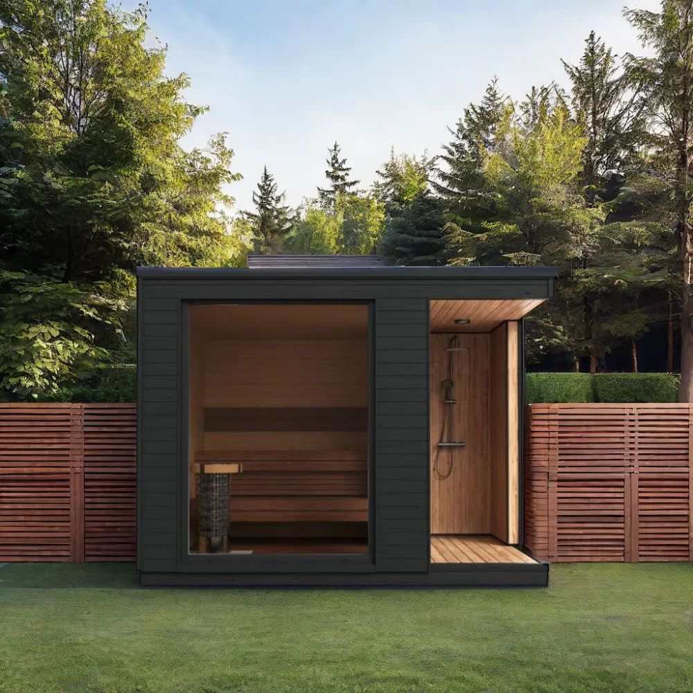 Ultimate Outdoor Sauna with integrated Shower