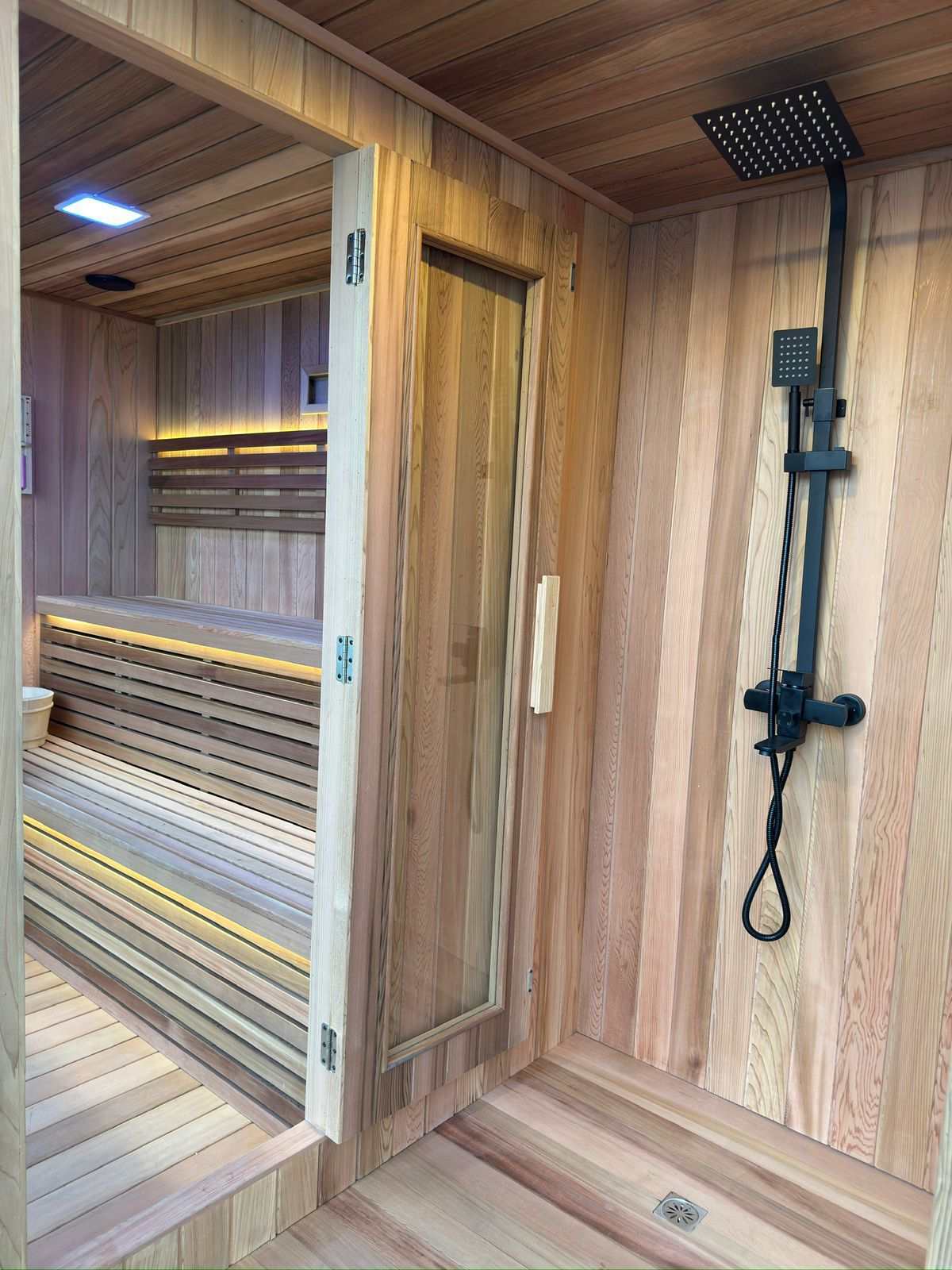 Ultimate Outdoor Sauna With Integrated Shower