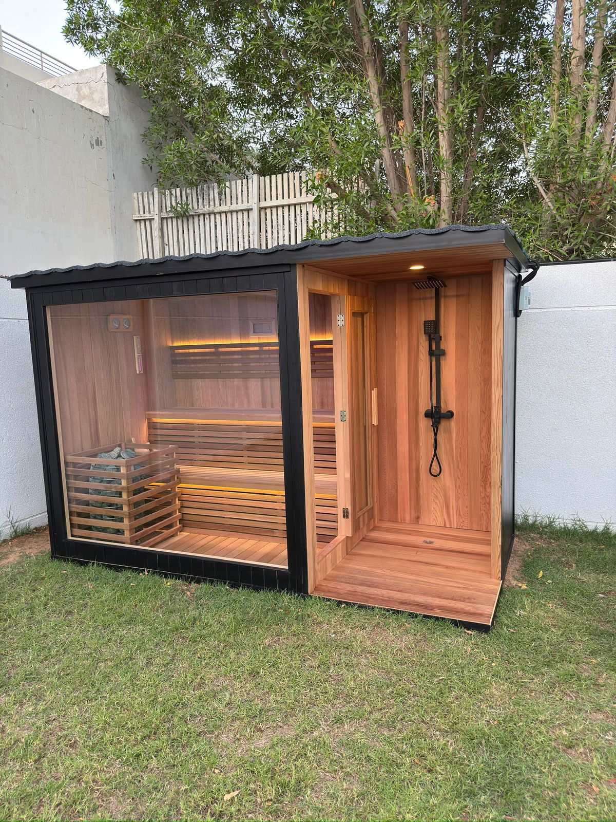 Ultimate Outdoor Sauna With Integrated Shower