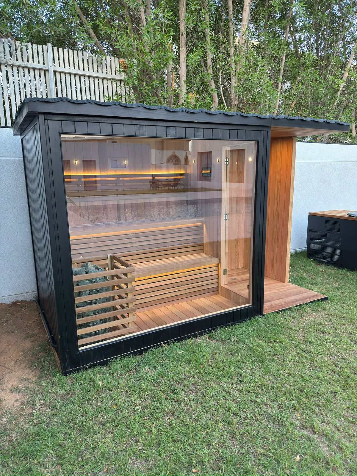 Ultimate Outdoor Sauna With Integrated Shower